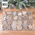 Fournitures de décoration de Noël Boîte en bois de Noël Flake de neige Petit pendentif laser Coute Ornements creux